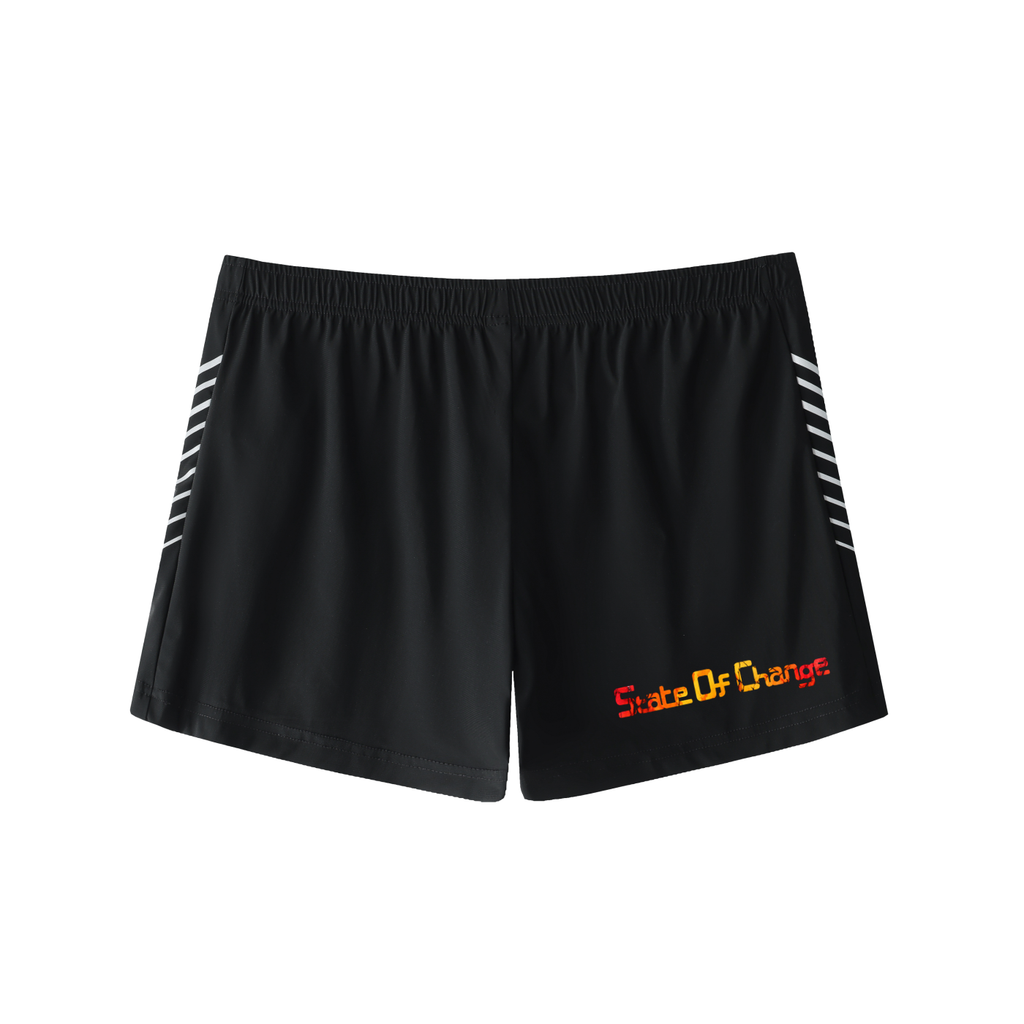 State Of Change Black Running Shorts